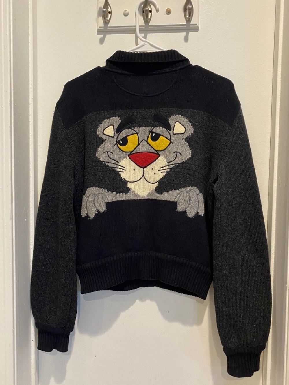 JC de Castelbajac Pink Panther Wool Blend Knit Sweater Italy